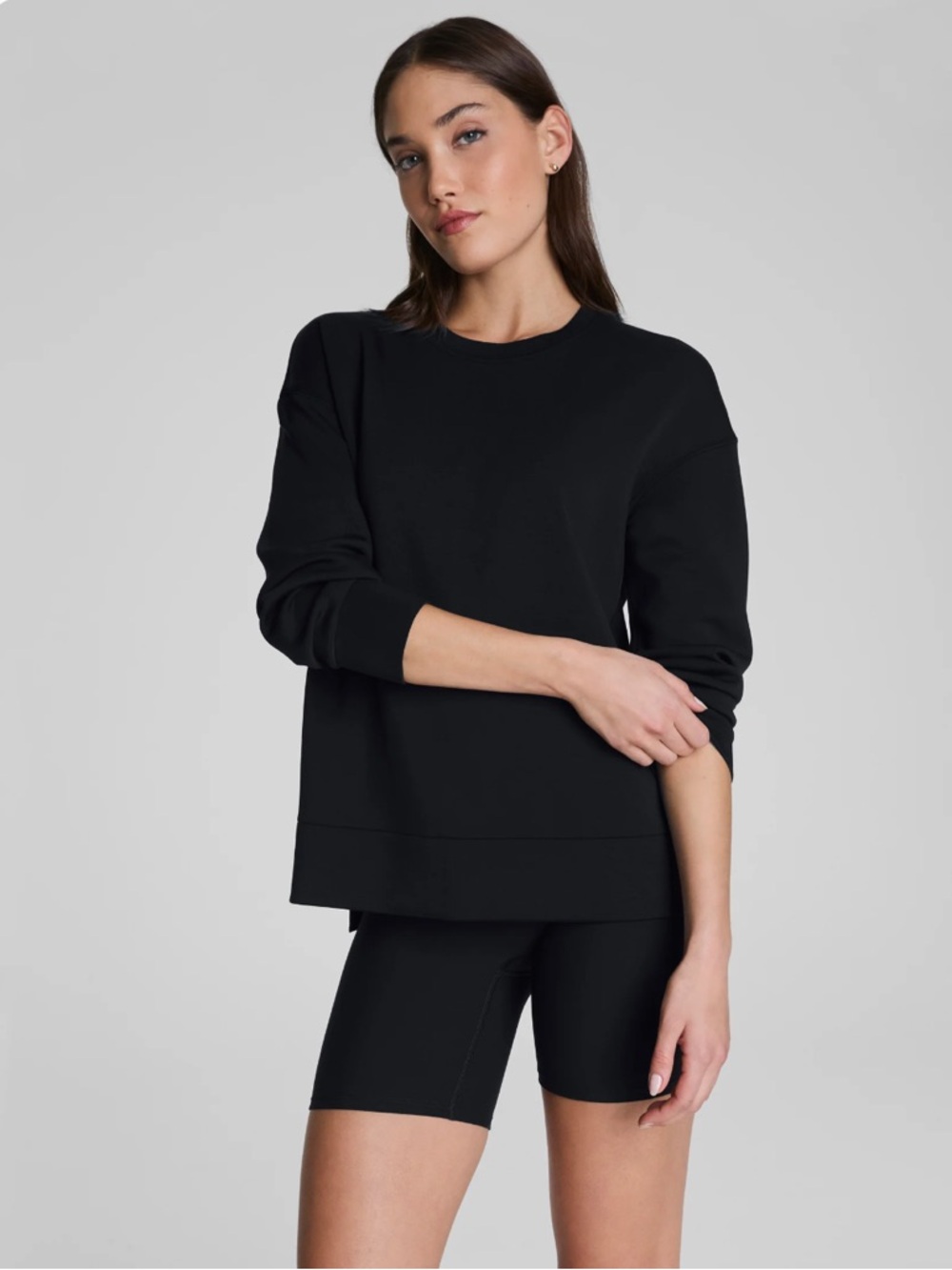 SPANX AirEssentials Crewneck in Very Black